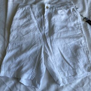 NWT Tahari White Linen Shorts